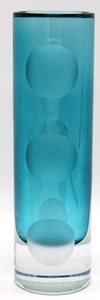 Kate Spade NY Turquoise Crystal Bud Vase Bonita Street  Flower 7.5" Frosted Dots - Picture 1 of 22