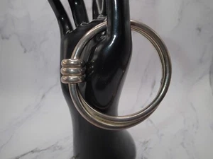 STERLING SILVER (925) Knot Tube Twist Bangle Bracelet - 8.25" ID - 42.95 grams - Picture 1 of 22