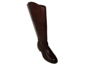 Lauren Ralph Lauren Menna Leather Boots Dark Brown Boots New 7 B - Picture 1 of 11