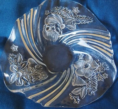 Cuenco Mikasa Crystal Christmas Medley, cuenco giratorio de cristal navideño, vintage. Foto 1 de 4