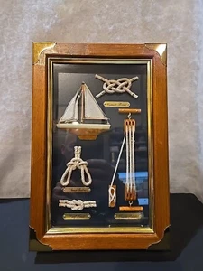 Marine Knots Shadow Box & Key Rack Showing Different Types Of Rigging Knots - Picture 1 of 15