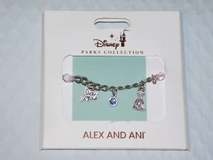 Disney Parks Alex & Ani Silver Bracelet Cinderella Dress Bird New - Picture 1 of 1