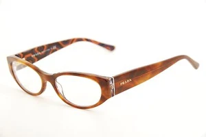 Authentic Prada VPR 03P MAU-1O1 53mm Havana on Tribal Print Cat Eye Glasses Itay - Picture 1 of 7