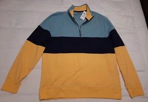 Men's Size Large Sweatshirt from Club Room in Yellow and Blue New With Tags - Picture 1 of 5