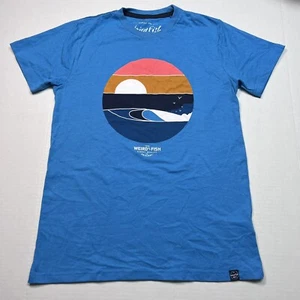 Weird Fish, Sunrise Organic Cotton Blend Graphic T-Shirt In Azure, Size: Small - Picture 1 of 9