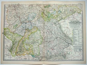SW Germany - Original 1897 Map by The Century Company. Antique - Picture 1 of 4