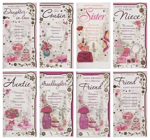 Female Relation Birthday Card ~ Sister, Open, Granddaughter, Friend, Auntie etc - Picture 1 of 90
