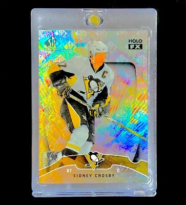 SIDNEY CROSBY SILVER LOGOFRACTOR RARE REFRACTOR Holo SP Logo Card - PENGUINS - Image 1 of 4