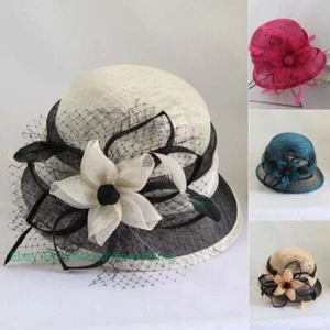 Sombrero Sinamay Mujer Cóctel Kentucky Derby Sombrero Elegante Iglesia Flor Sombreros - Imagen 1 de 29