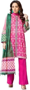 Khas Stores Ladies Digital Printed Lawn 3 Pc Pakistani Dress 2021 Casual - Pink - Picture 1 of 5