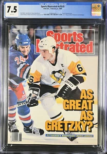 Sports Illustrated Mario Lemieux 1st Cover Feb 6 1989 Newsstand Magazine CGC 7.5 - Picture 1 of 4