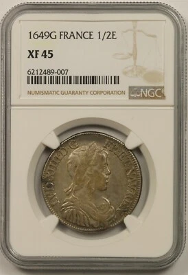 1649G France Silver 1/2 ECU NGC XF 45 Pop= 1/3 - Image 1 of 4