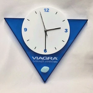 Vtg Viagra Wall Clock Pharma Collectible Pfizer Rare Hard To Find about 12 x 12" - Picture 1 of 7