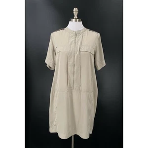 Kenneth Cole Women's Dress Medium Khaki Beige Front Zip Neutral Safari - Picture 1 of 5