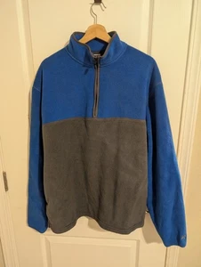 Vintage Russell Athletic MENS L Quarter Zip Pullover Sweatshirt Blue & Gray - Picture 1 of 4