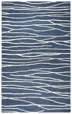 8x10 Rizzy Rugs Blue Striped Lines Jagged Waves Area Rug ID970A - Aprx 8' x 10' - Image 1 of 2