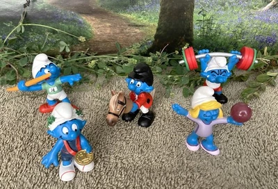 Juego de 5 estatuillas de PVC serie olímpica SCHLEICH PEYO SMURFS 2012 Foto 1 de 4