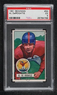 1951 Bowman Al DeRogatis #55 PSA 5 Rookie RC - Image 1 of 2