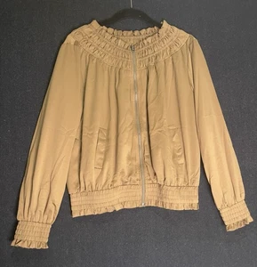 Olivia Grey Bomber Jacket Size S Color Copper - Picture 1 of 6