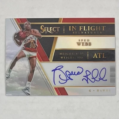 Spud Webb Auto 2017-18 Select In Flight Auto Silver Prizm SP #185/199 IF-SP - Image 1 of 3