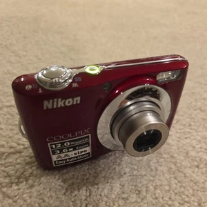 Nikon Coolpix L22 12mp 3.6x Zoom Burgundy Digital Camera tested! Mint condition - Picture 1 of 18