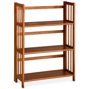 Casual Home 3-Shelf Folding Stackable Bookcase 27.5" Wide Chestnut - Picture 1 of 1