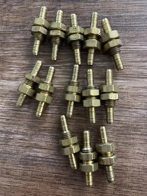 Bulkhead 1/4” Barb Brass Fitting - 13 Total - Image 1 of 2