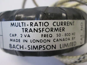 BACH-SIMPSON 40482 MULTI-RATIO CURRENT TRANSFORMER 2VA 50-800Hz - Imagen 1 de 2