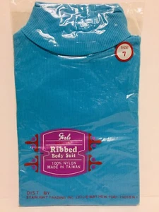 Vintage Starlight Trading Girls Ribbed Nylon Body Suit Size 8-10 New 70s Style - Picture 1 of 4