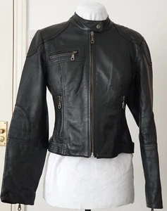 NEXT Petite Womens Black Leather Biker Jacket - Picture 1 of 10