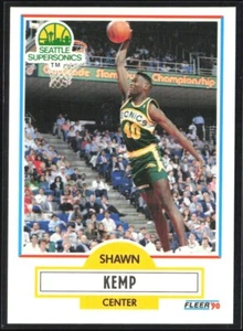 1990-91 Fleer Basketball Shawn Kemp #178 Rookie RC Seattle Supersonics - Picture 1 of 2