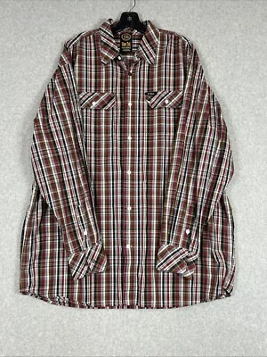 VTG G-Unit Men 2XL Heavyweight Raw Material Cotton Plaid Stripe Button Shirt - Image 1 of 4