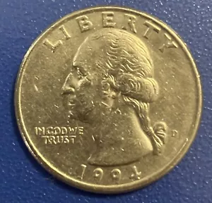 1994 D In Cod We Trust Quarter - Picture 1 of 2