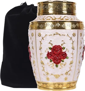 Urn for Human Ashes Adult Female - Rose Flower Cremation Urn Mom - Funeral Urn f - Picture 1 of 12