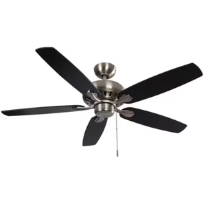 52 in. Indoor LED Brushed Nickel Ceiling Fan with Light Kit Downrod Reversible - Picture 1 of 1
