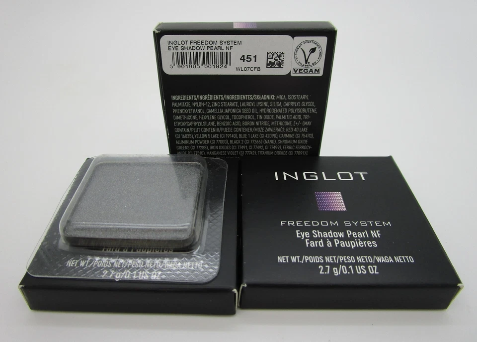 Тень: 451 INGLOT Freedom System тени для век жемчужные квадратные NF - лот из 3 - Изображение 1 из 1