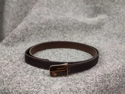 Vintage 80's Dior dark burgundy brown elegant belt faux leather Unisex - Image 1 of 4