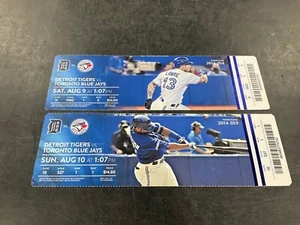 Talón de boleto Blue Jays 2014 ~ 8/9/14-8/10/14 vs Tigres - Imagen 1 de 3
