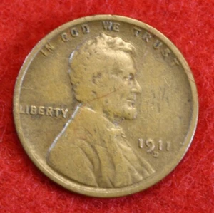 1911-D Lincoln Wheat Cent Penny nice Circulated FINE Coin LW2406 - Picture 1 of 2