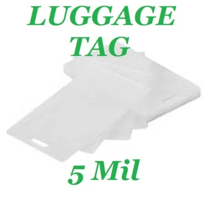 LAMINATING 4 LESS 100 Luggage Tag 5 Mil Laminating Pouches Sleeve With Slot 2.5 x 4.25 EXTRA CLEAR
