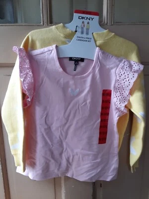 DKNY Girls Cotton Cardigan & T-Shirt Size M (10-12)   NEW WITH TAGS - Image 1 of 2
