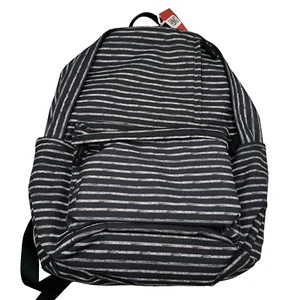 Mossimo Supply Co Women's Black/White Striped Nylon Backpack NWT - Picture 1 of 10