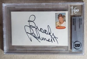 Brooks Robinson Signed Index Card Beckett Authentic Auto BAS Orioles Autograph - Picture 1 of 3