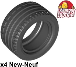 Lego 4x Tire Pneu 43.2x22 ZR Slick lisse rainure crampon noir/black 44309 NEUF - Imagen 1 de 1
