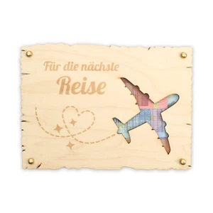 "Para el próximo viaje" - Tarjeta de felicitación de madera para muchas ocasiones - Imagen 1 de 7