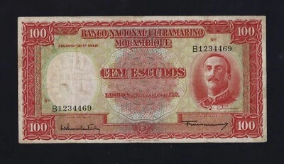 Portugal Portuguese Mozambique 100 Escudos 1958 P-107 VF++ - Image 1 of 2