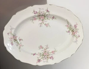 Vintage ~Oval Small Serving Platter w/Rose Flower ~Hallmark~ Perfect for Easter - Picture 1 of 9