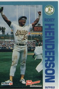 1992 Fleer 7-11 Citgo the performer collection Rickey Henderson Oakland A’s 17