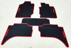 Waterproof Rubber Floor Mats Tailor Made Mitsubishi Triton 2006 - 2022 Black red - Picture 1 of 3