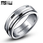 TTStyle 8mm Width Stainless Steel Spiner Ring Size 6-15 NEW